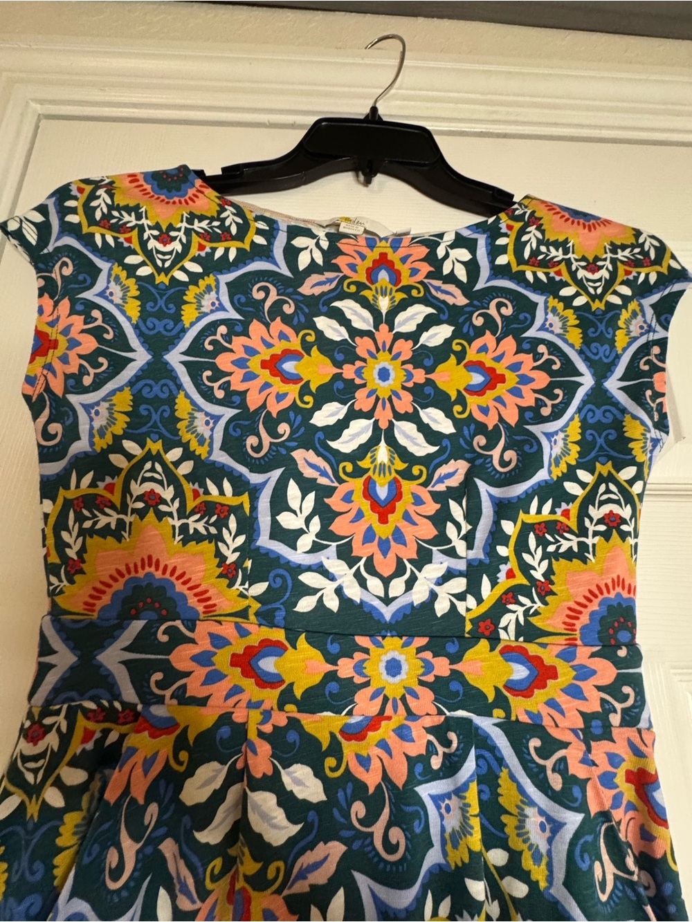 Boden Multicolor Floral Medallion Fit-&-Flare Midi Dress - Picture 3 of 9